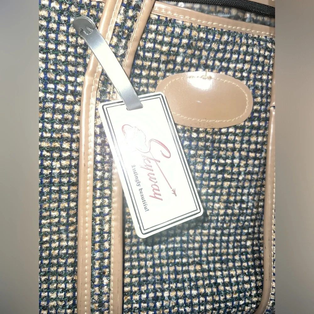 Vintage 60’s Skyway Tweed Plaid Carry On Bag Luggage